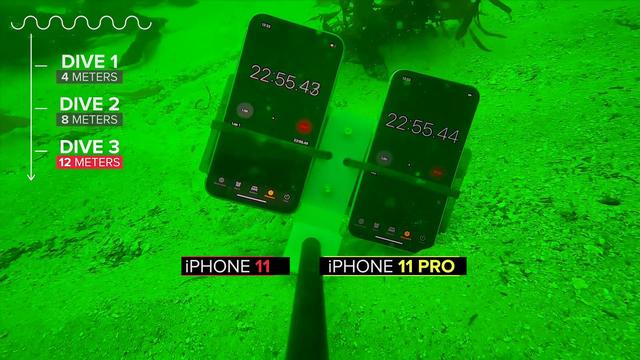 iPhone11和Pro极限防水测试：水下12米呆30分钟能生还吗？