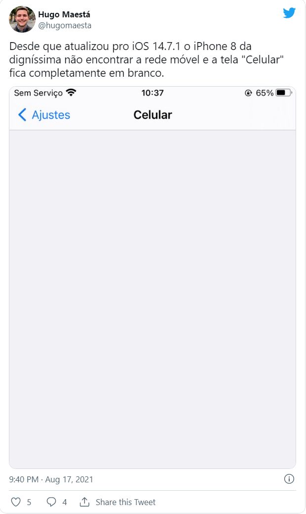 升级苹果 iOS 14.7.1 正式版后，部分用户遇到了信号“无服务”问题