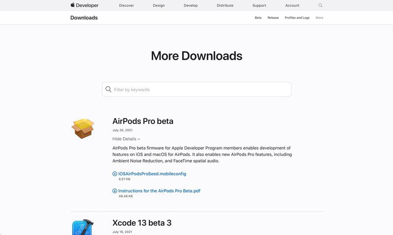 苹果 AirPods Pro Beta 2 固件发布：支持通话增强