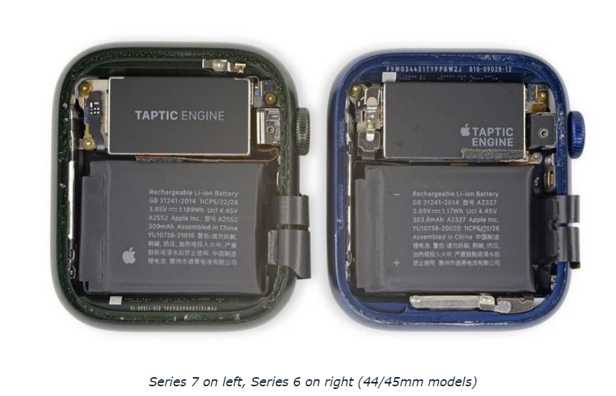 iFixit 拆解苹果 Apple Watch Series 7，电池容量曝光