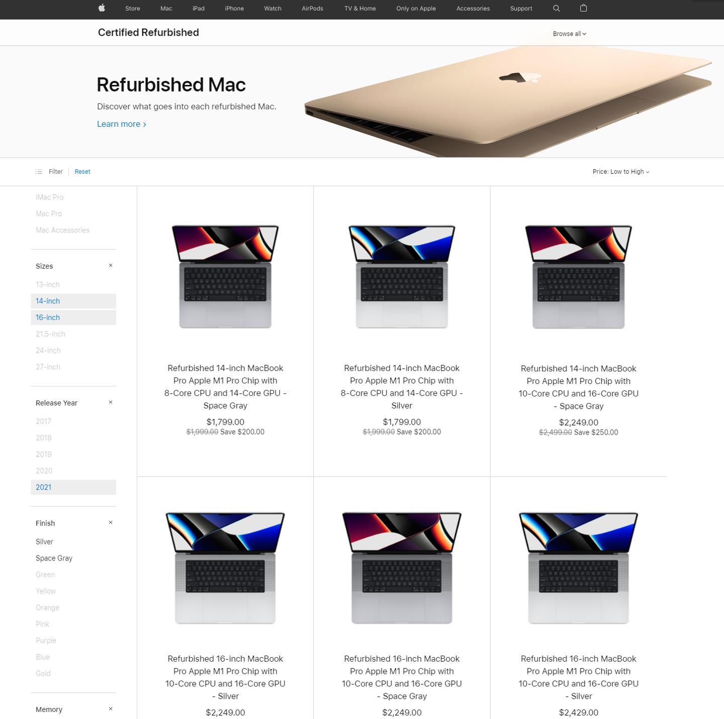 苹果推出众多 MacBook Pro 2021 的翻新机型，优惠力度大！