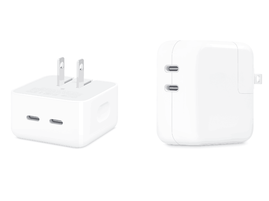 支持两部设备同时充电，苹果 35W 双 USB-C 端口电源适配器充电细节公布