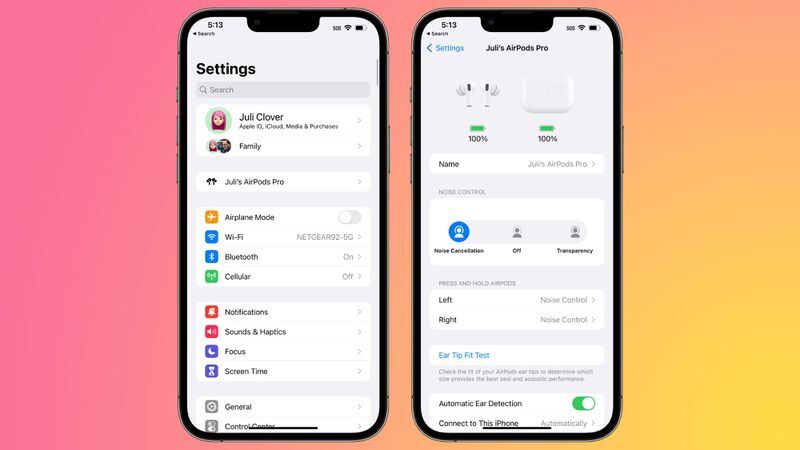 苹果 iOS 16 / iPadOS 16 支持单独管理 AirPods 无线耳机设置