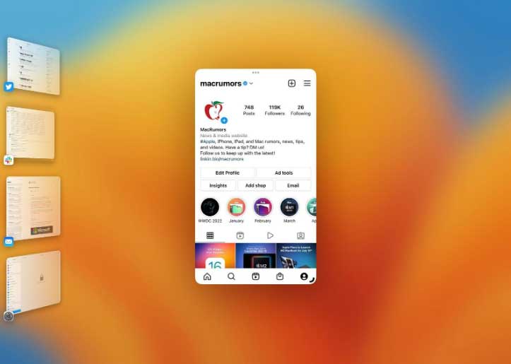 iPadOS 16新功能台前调度可作为单独窗口运行